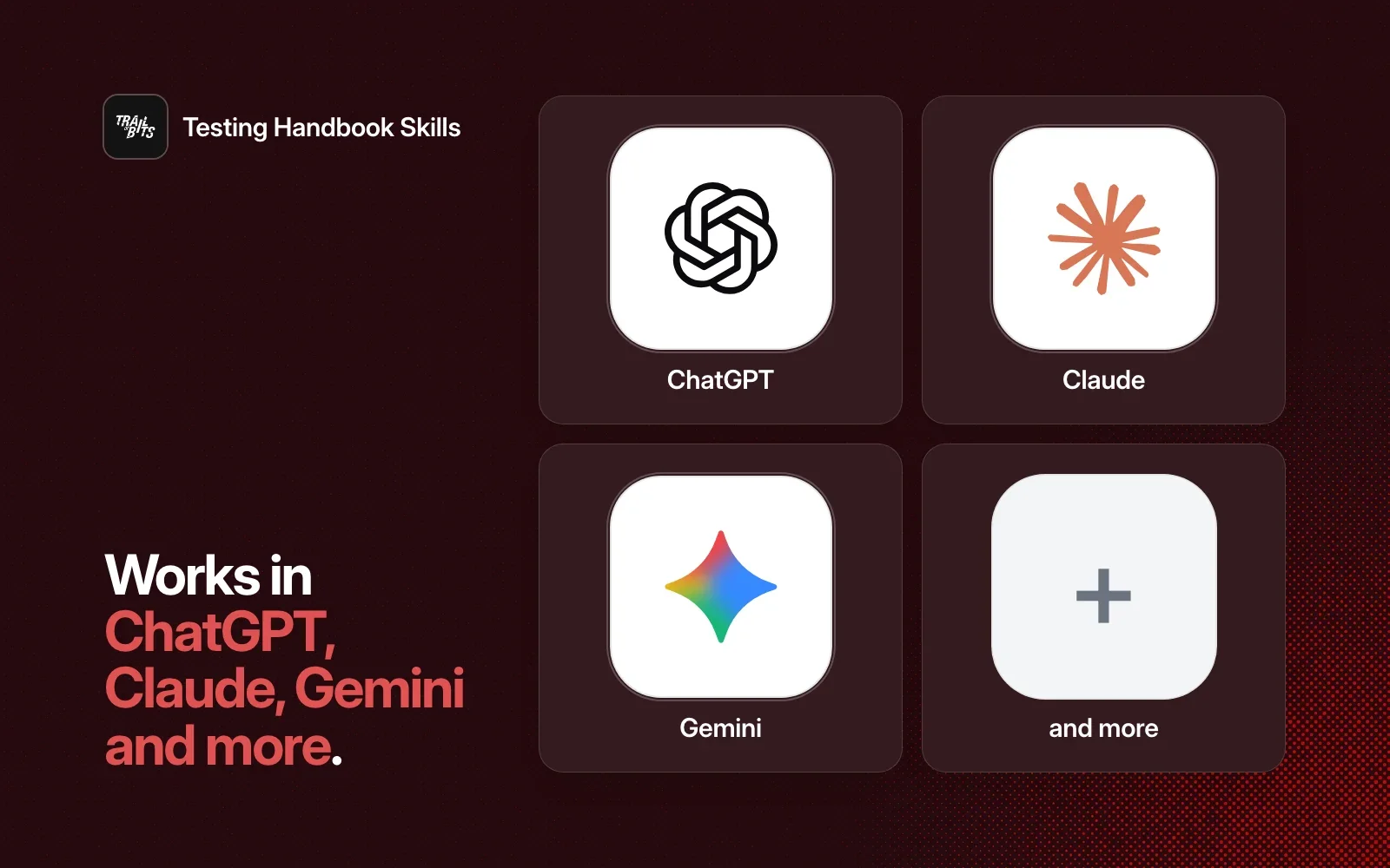 Testing Handbook Skills works in ChatGPT, Claude, Gemini and more agents.