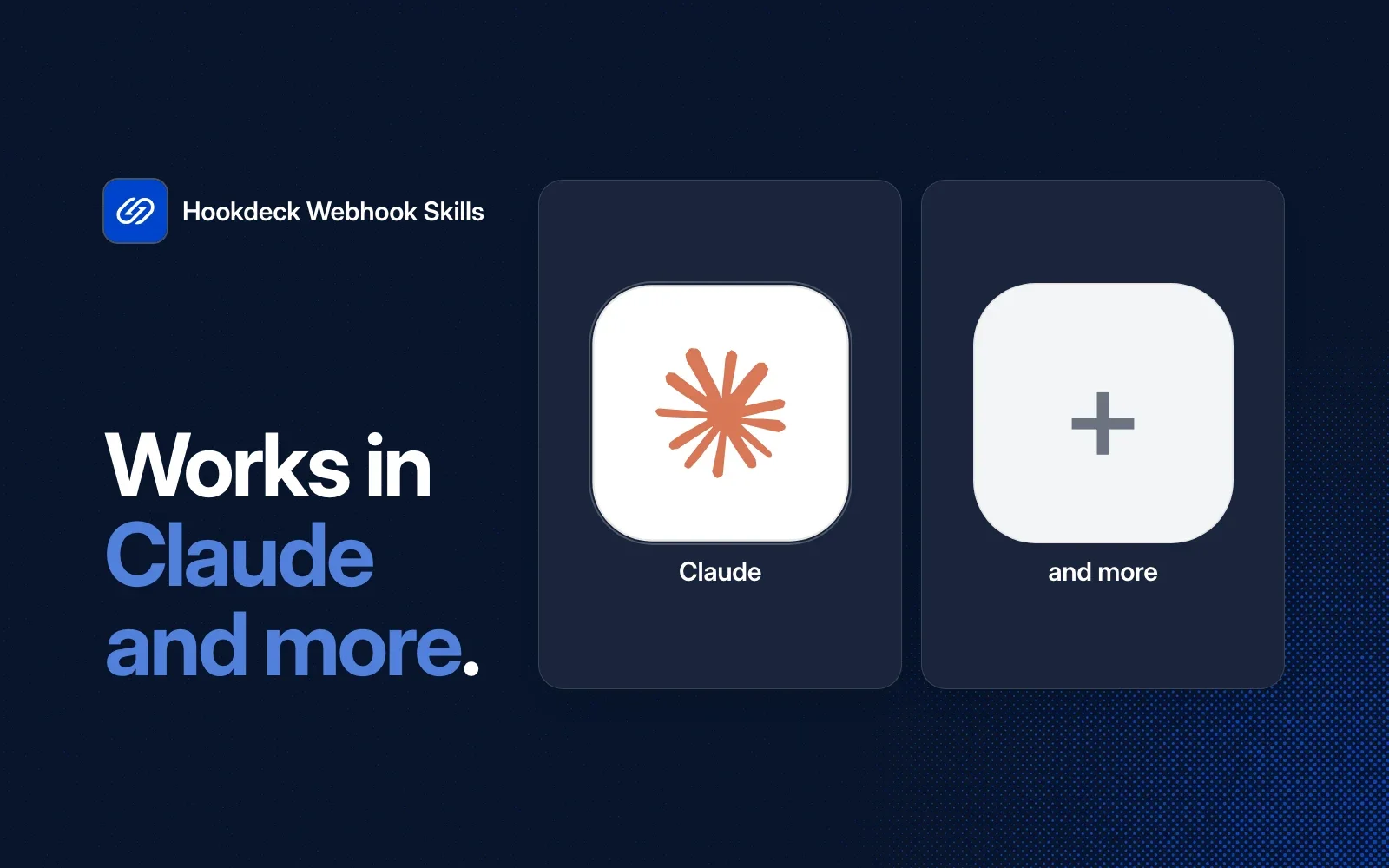 Hookdeck Webhook Skills works in Claude and more agents.